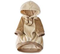 Pet Passion Velour Dog Pet Hoodie Coat for Small, Medium and Large Dogs, Coffee Color Block, X-Small
