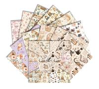Pet Pattern Paper 24 Sheets, 6x6 Inch Single-Sided Vintage Animal Scrapbook Papers Single-Sided Cats and Dogs DIY Decorative Craft Paper for Playful Journaling and Card Making (Meow, 6x6 inches)