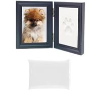 Pet Paw Print Keepsake Kit, Soft Clay, Bifold Frame, Large Imprint Area, Wooden Frame, Pet Lover Gift