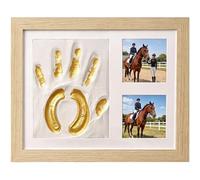 Pet Paw Print Kit, Dog or Cat Paw Print Keepsake Frame with Clay，Natural | DIY Inkless Paw Print Kit for Dogs and Cats, Pet Memorial Picture Frame Gift for Pet Lovers, Wall Hanging Tabletop Display