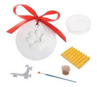 Pet Paw Print Ornament Set includes a unique keepsake decorative display including clay paw prints