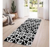 Pet Paw Prints Bones Runner Rugs for Hallway 80 x 300 cm | Non-Slip Carpet for living room Runner - Grid Printed Carpets Runner for Lounge Office Bedroom