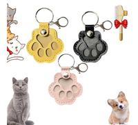 Pet Paw Shaped Leather Keychain, Cute Leather Pet Hairs Collector Holder, Unique Memorial Collection Key Chain Keepsake, Keychain Leathers for Collecting Cat and Dog Hair (SetE)