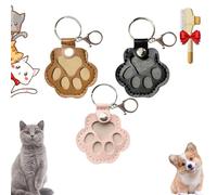 Pet Paw Shaped Leather Keychain, Cute Leather Pet Hairs Collector Holder, Unique Memorial Collection Key Chain Keepsake, Keychain Leathers for Collecting Cat and Dog Hair (SetH)