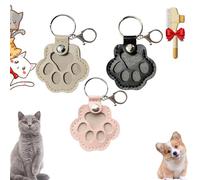 Pet Paw Shaped Leather Keychain, Cute Leather Pet Hairs Collector Holder, Unique Memorial Collection Key Chain Keepsake, Keychain Leathers for Collecting Cat and Dog Hair (SetB)