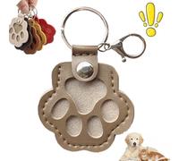 Pet Paw Shaped Leather Keychain, Dog Hair Collector Keychains Charm Memorial Storage Box, Cat Unique Memorial Collection Key Chain, Handmade Keys Holder for Collecting Cats and Dogs Hair(Grey-1PC)