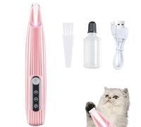Pet Paw Trimmer, Cat Clippers with LED Light, Silent Cat Paw Trimmer, Rechargeable Cordless Paw Trimmer Shaver for Cats & Dogs Hair Between Paws, Face, Ears, Eyes, Rump (Pink)