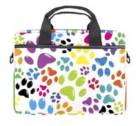 Pet Paws Patterns Laptop Case Bag Sleeve Portable Crossbody Messenger Briefcase w/Strap Handle, 13 14 inch