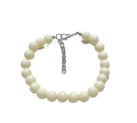 Pet Pearl Collar Necklace Chain | Pearl Bead Strand, Metal Chain Base, Grooming/party/photo Use