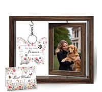 Pet Photo Frame, Pet Memorial Gift for Dog - No Longer by My Side - Loss of Dog Bereavement Gift, Personalised Pet Memorial Gifts for Women/Men, with Butterfly Decorations & Card
