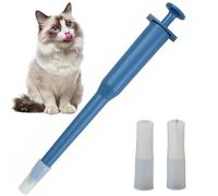 Pet Pi/ll Plunger Popper,Cat Tablet Dispenser Shooter Reusable,Animal Me/dicine Fe/eder Side Grip Press Type with Silicone Tip,Pet Pi/ll Popper Cat,Pusher Animal Me/dicine Fe/eder Accessories(Blue)