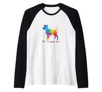 Pet Picasco Colorful Dog Art Splash Paint Style Raglan Baseball Tee