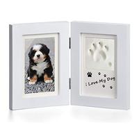 Pet Picture Frame and Pet Paw Prints Pet Memorial Photo Frame Kit, Keepsake Gift for Pet Owners, Great For Dog or Cat,White