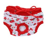 Pet Pigs Physiological Pants Strawberry Pattern Pigs Sanitary Underwear Reusable Diapers (S)