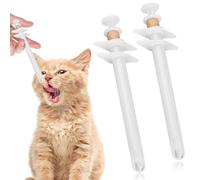 Pet Pill Dispenser Plastic Pet Pill Poppers Tablet Feeder Reusable, Animal Medicine Feeder for Feeding Accessories, Durable Medical Tablet Feeding Tool for Dogs and Large Cats, 2 Pcs