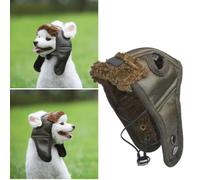 PET Pilot Hat Creative Costume for Dogs and Cats Brown M | PU Material, Simple Lovely Style, Party Photo Use, PET Accessory for Dogs and Animals