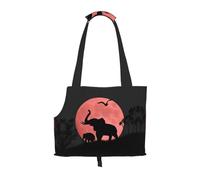 Pet-Pink Moon Elephant print portable bag, lightweight and breathable, suitable for taking small pets out.