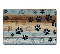 Pet Placemat Fast-Drying Diatomaceous Earth Dog Cat Feeding Mat - Splash-Proof Absorbent Easy To Clean for Washable Cute Cat Paw Print Food Bowl Pad (Colorful 1,50x80 cm)