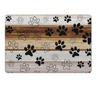 Pet Placemat Fast-Drying Diatomaceous Earth Dog Cat Feeding Mat - Splash-Proof Absorbent Easy To Clean for Washable Cute Cat Paw Print Food Bowl Pad (Colorful 7,60x90 cm)