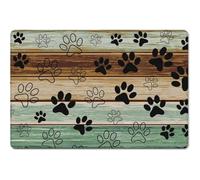 Pet Placemat Fast-Drying Diatomaceous Earth Dog Cat Feeding Mat - Splash-Proof Absorbent Easy To Clean for Washable Cute Cat Paw Print Food Bowl Pad (Colorful 5,60x90 cm)