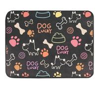 Pet Placemat Fast-Drying Diatomaceous Earth Dog Cat Feeding Mat - Splash-Proof Absorbent Easy To Clean for Washable Cute Cat Paw Print Food Bowl Pad (Colorful 8,30x50 cm)
