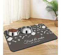 Pet Placemat Fast-Drying Diatomaceous Earth Kitten Puppy Feeding Mat - Splash-Proof Absorbent Easy To Clean for Dog Cat Washable Pet Feeding Mats (Dark Gray,50x80 cm)