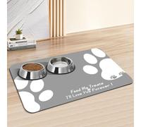 Pet Placemat Fast-Drying Diatomaceous Earth Kitten Puppy Feeding Mat - Splash-Proof Absorbent Easy To Clean for Dog Cat Washable Pet Feeding Mats (Light Gray,30x50 cm)