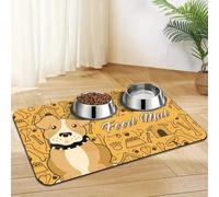 Pet Placemat Fast-Drying Diatomaceous Earth Kitten Puppy Feeding Mat - Splash-Proof Absorbent Easy To Clean for Dog Cat Washable Pet Feeding Mats (Yellow,60x90 cm)