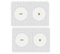 Pet Placemat - Pack of 2 - White - Perfect for Dinner Time, Helping to Keep Your Dog's Food Bowl in Place During the Feeding Frenzy - Dimensions: 55 X 35cm (Approx.)