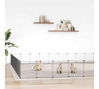 Pet Playpen 20-Panel Black Powder-Coated Steel 35x35cm Panels Door Included Pets