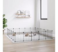 20-Panel Pet Cage with Door Black 35x35 cm Steel
