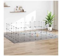 Pet Playpen 8-Panel Black Powder-Coated Steel 35x35cm Panels DIY Enclosure Large