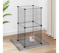 vidaXL 8-panel Pet Cage Black 35X35cm Steel, Black