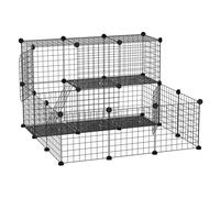 Pet Playpen Black Wire & Resin 105x105x70cm DIY Cage for Rabbits Guinea Pigs XL