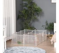 Pet Playpen DIY Small Animal Cage Fence 12 Panels for Hedgehog Bunny PawHut White One Size