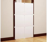 Pet Playpen,DIY Small Animal Cage Open Enclosure Portable Plastic Fence,DIY with Door Fence for Small Animals Pets,Safety and Decorative Railing (81×137CM)