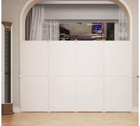 Pet Playpen,DIY Small Animal Cage Open Enclosure Portable Plastic Fence,DIY with Door Fence for Small Animals Pets,Safety and Decorative Railing (203×141CM)