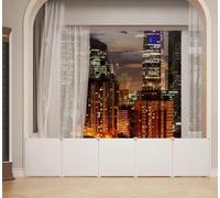 Pet Playpen,DIY Small Animal Cage Open Enclosure Portable Plastic Fence,DIY with Door Fence for Small Animals Pets,Safety and Decorative Railing (204×46CM)