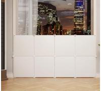 Pet Playpen,DIY Small Animal Cage Open Enclosure Portable Plastic Fence,DIY with Door Fence for Small Animals Pets,Safety and Decorative Railing (163×91CM)