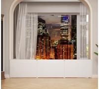 Pet Playpen,DIY Small Animal Cage Open Enclosure Portable Plastic Fence,DIY with Door Fence for Small Animals Pets,Safety and Decorative Railing (211×51CM)