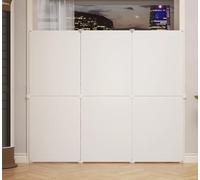 Pet Playpen,DIY Small Animal Cage Open Enclosure Portable Plastic Fence,DIY with Door Fence for Small Animals Pets,Safety and Decorative Railing (152×141CM)