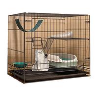 Pet Playpen with Waterproof Base, Rabbit Playpen, Cat Cages Indoor Large with Litter Tray, Encrypted Metal Material, Convenient and Easy to Clean,68 * 49 * 59CM