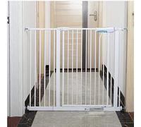 Pet Playpens Extra Tall Safety Gates for Stairs Doorways, Pressure Mount Metal Pet Gate with Cat/Dog Door Staircase-Balusters/145-150Cm