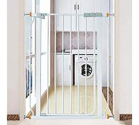 Pet Playpens Safety Gate Hearth Gate Metal Room Divider Pet Fences Isolation Doors No Drilling Staircase-Balusters/124-133Cm