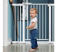 Pet Playpens Safety Gate Pressure Fit Safety Metal Gate Pet Fence Auto Close Quick Install for Doors and Stairs Staircase-Balusters/A+21Cm