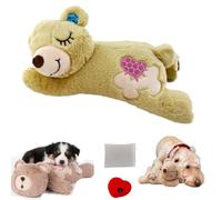 Pet Plush Bear Toy with Heartbeat & Warmer Bag, Pet Prime Snuggle Bear，2PCS | Dog & Puppy Behavior Aid,et Plush Toy Heartbeat Plush Bear Kiitty Toy Dog Comfort Toy for Sleep with Heartbeat and Warm Bag
