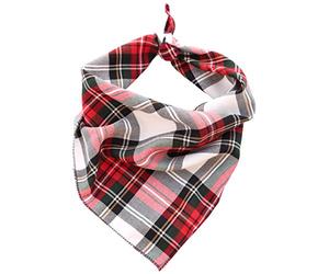 Pet Pooch Boutique Alfies Plaid Bandana for Dog, Medium/Large, Red