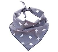 Pet Pooch Boutique Star Bandana for Dog, Medium/Large, Grey