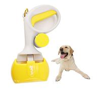 Pet Poop Scoop, Dog Poop Scoop for Dogs and Cats, with Detachable Garbage Bags, Portable, Poop Scoop for Dogs/Cats Indoor/Outdoor Lawn (Yellow)