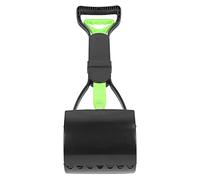 Pet Poop Scoop Lightweight Durable Long Handle for Dog Cat Waste Cleaning Tool, Easy to Carry and Store for All Occasions, Plastic Material 23.7x5.2x4.9in (Green Black)